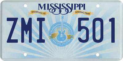 MS license plate ZMI501