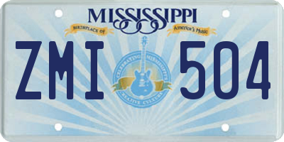 MS license plate ZMI504