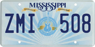 MS license plate ZMI508