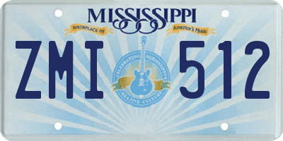 MS license plate ZMI512
