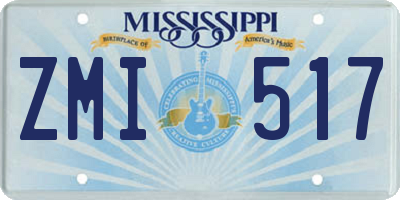 MS license plate ZMI517