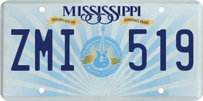 MS license plate ZMI519