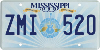 MS license plate ZMI520