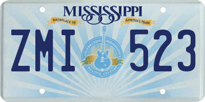 MS license plate ZMI523