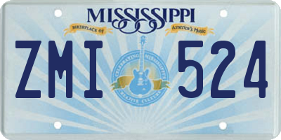 MS license plate ZMI524