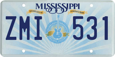MS license plate ZMI531