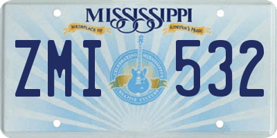 MS license plate ZMI532