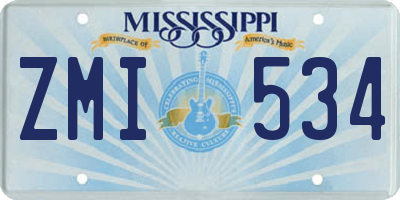 MS license plate ZMI534
