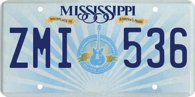 MS license plate ZMI536