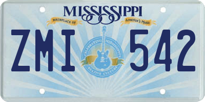 MS license plate ZMI542