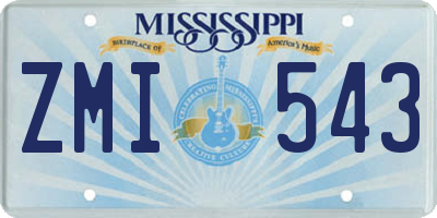 MS license plate ZMI543