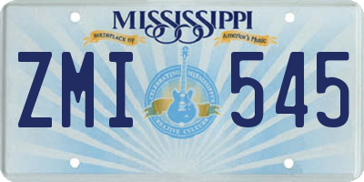 MS license plate ZMI545