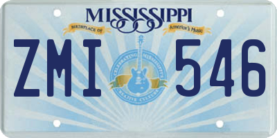 MS license plate ZMI546