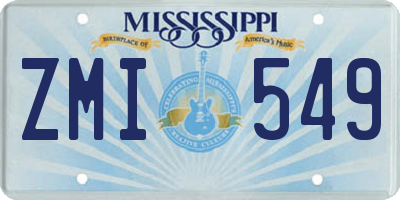 MS license plate ZMI549