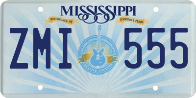 MS license plate ZMI555