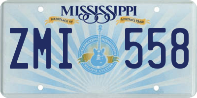 MS license plate ZMI558