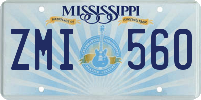 MS license plate ZMI560