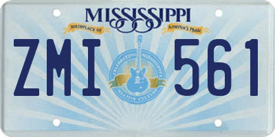 MS license plate ZMI561
