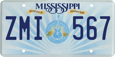 MS license plate ZMI567