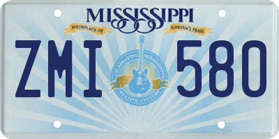 MS license plate ZMI580