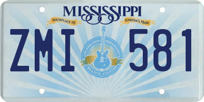 MS license plate ZMI581