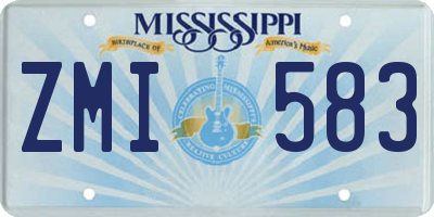 MS license plate ZMI583
