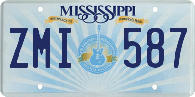 MS license plate ZMI587