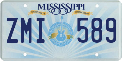 MS license plate ZMI589