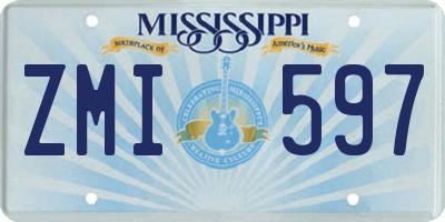 MS license plate ZMI597