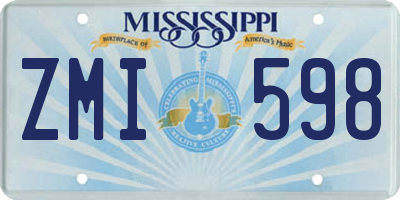 MS license plate ZMI598