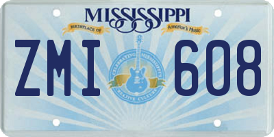 MS license plate ZMI608