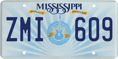 MS license plate ZMI609