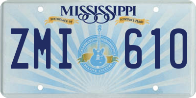 MS license plate ZMI610