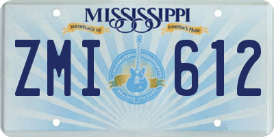 MS license plate ZMI612