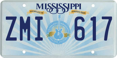 MS license plate ZMI617