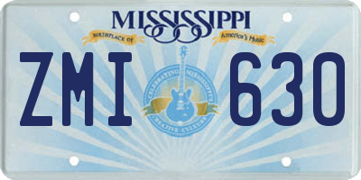 MS license plate ZMI630