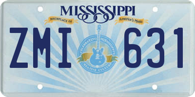 MS license plate ZMI631