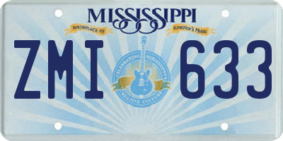 MS license plate ZMI633
