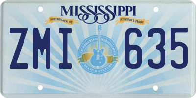 MS license plate ZMI635