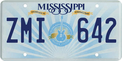 MS license plate ZMI642