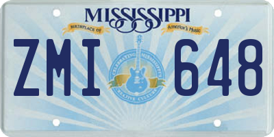 MS license plate ZMI648
