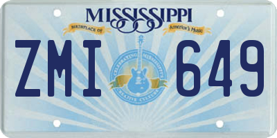 MS license plate ZMI649