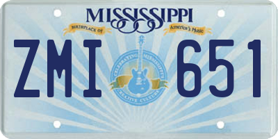MS license plate ZMI651