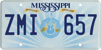 MS license plate ZMI657
