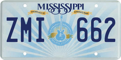 MS license plate ZMI662