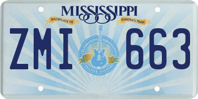 MS license plate ZMI663