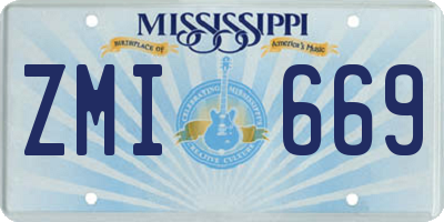 MS license plate ZMI669