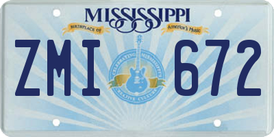 MS license plate ZMI672