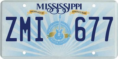 MS license plate ZMI677