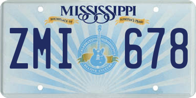 MS license plate ZMI678